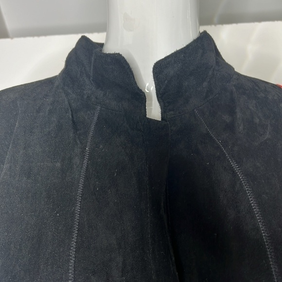 Cache Sz M Vintage Black Suede Snakeskin and Velvet Appliqué Bomber Zip Jacket - Picture 11 of 16